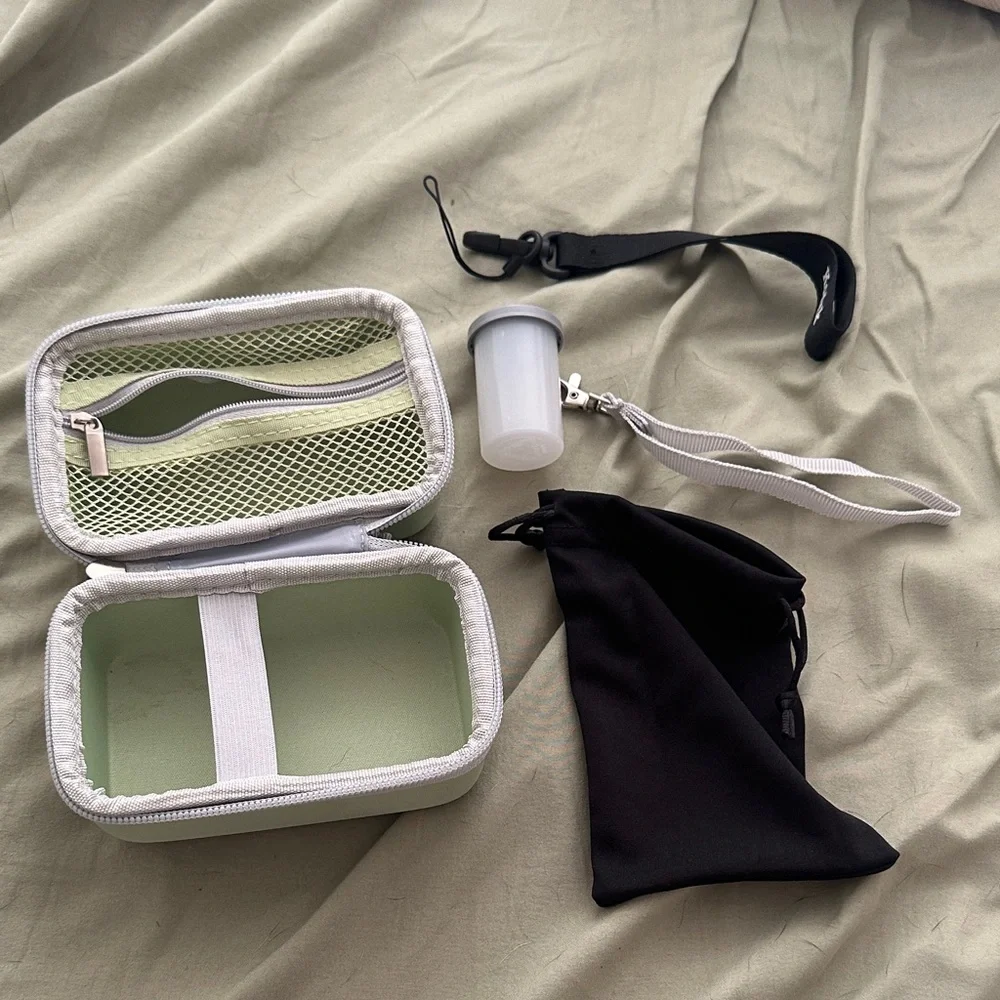White and Green Camera Accessory Case Set